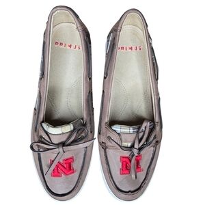 PRIMUS Women's Nebraska Cornhuskers Boat Loafer Shoes Size 9 Brown Red